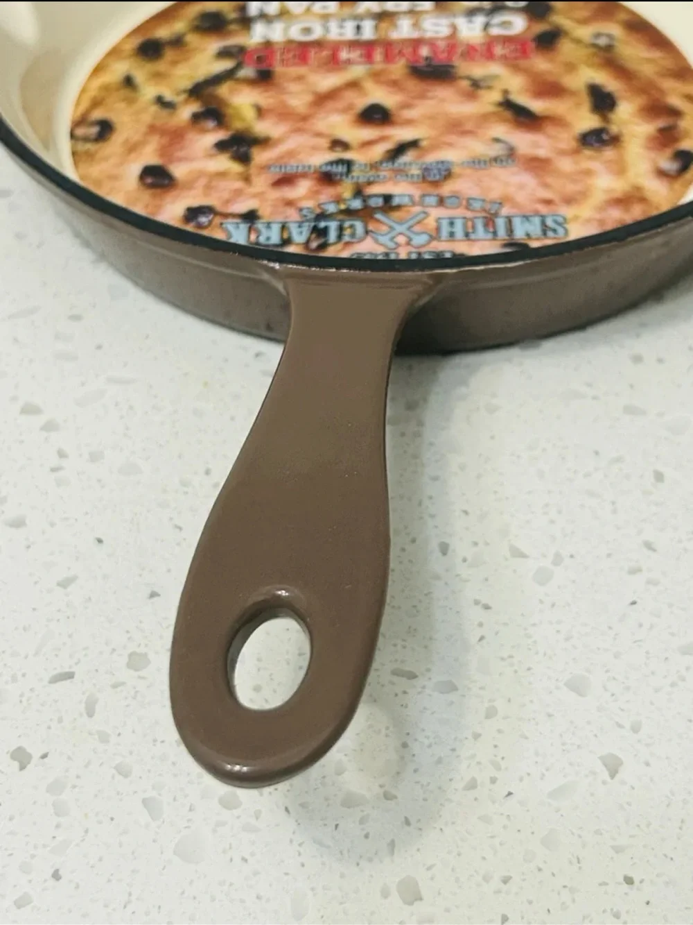 🆕🍳 Smith & Clark Enameled Cast Iron Skillet 8” Coco NWT